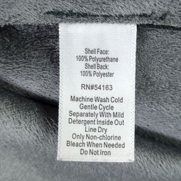 Marc New York Faux Leather Top Size S Relaxed Fit Puff Sleeve Blouse - Picture 9 of 10